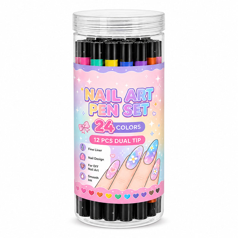 24‑Colors Dual‑Ended Nail Art Pens‑DIY Manicure Drawing Set