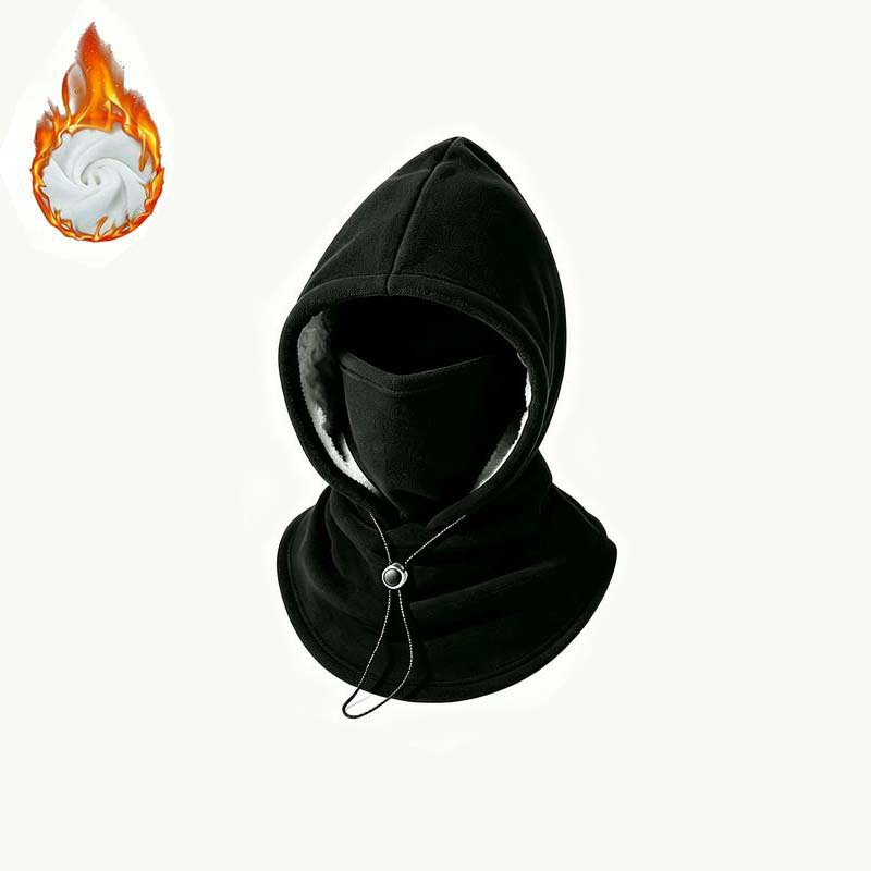 2-piece integrated flannel warm face mask and hat, windproof and warm for outdoor cycling, autumn and winter style, warm hat with neck visor.