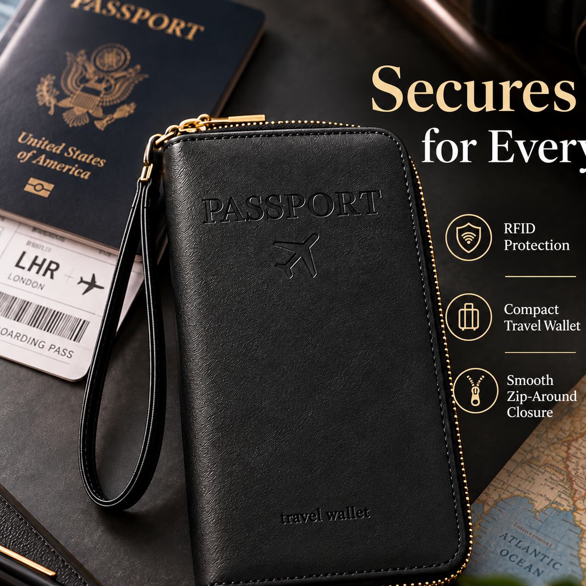 Multi-Functional RFID Passport Wallet