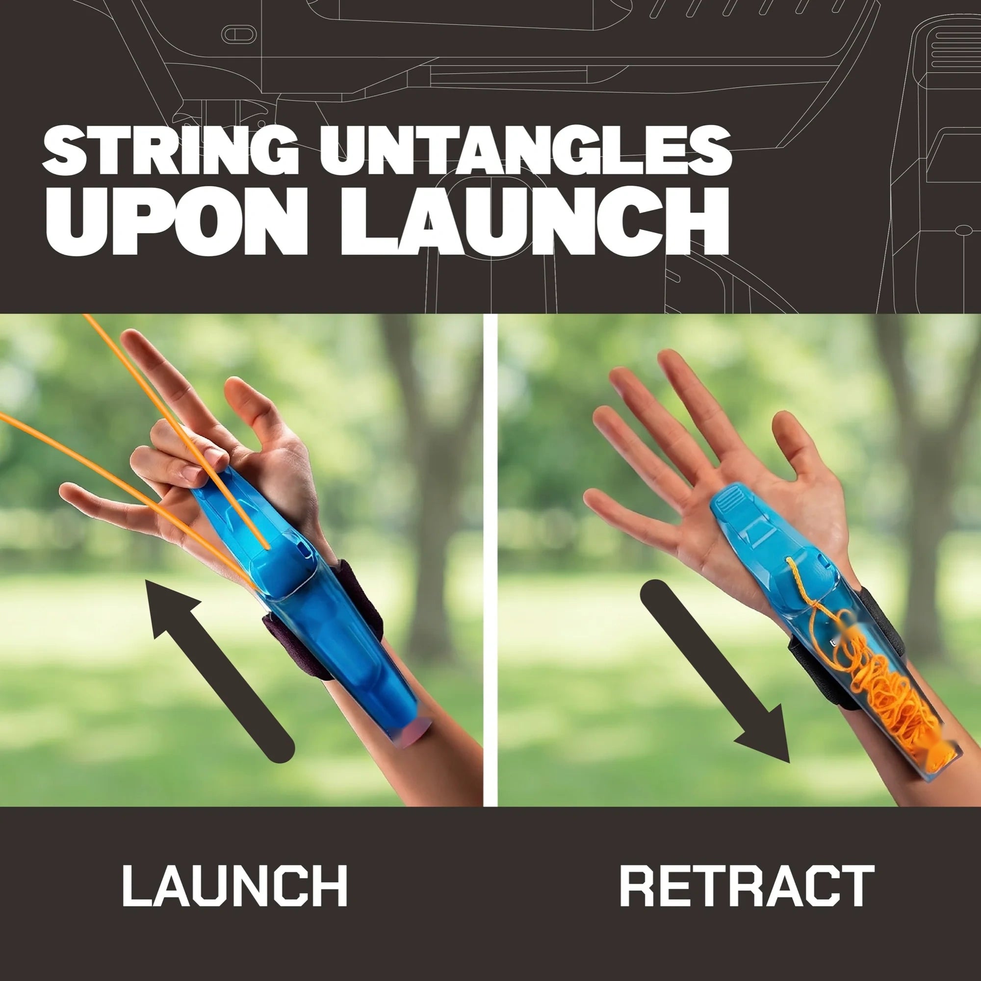 Original reference photo explaining launch and retract motions