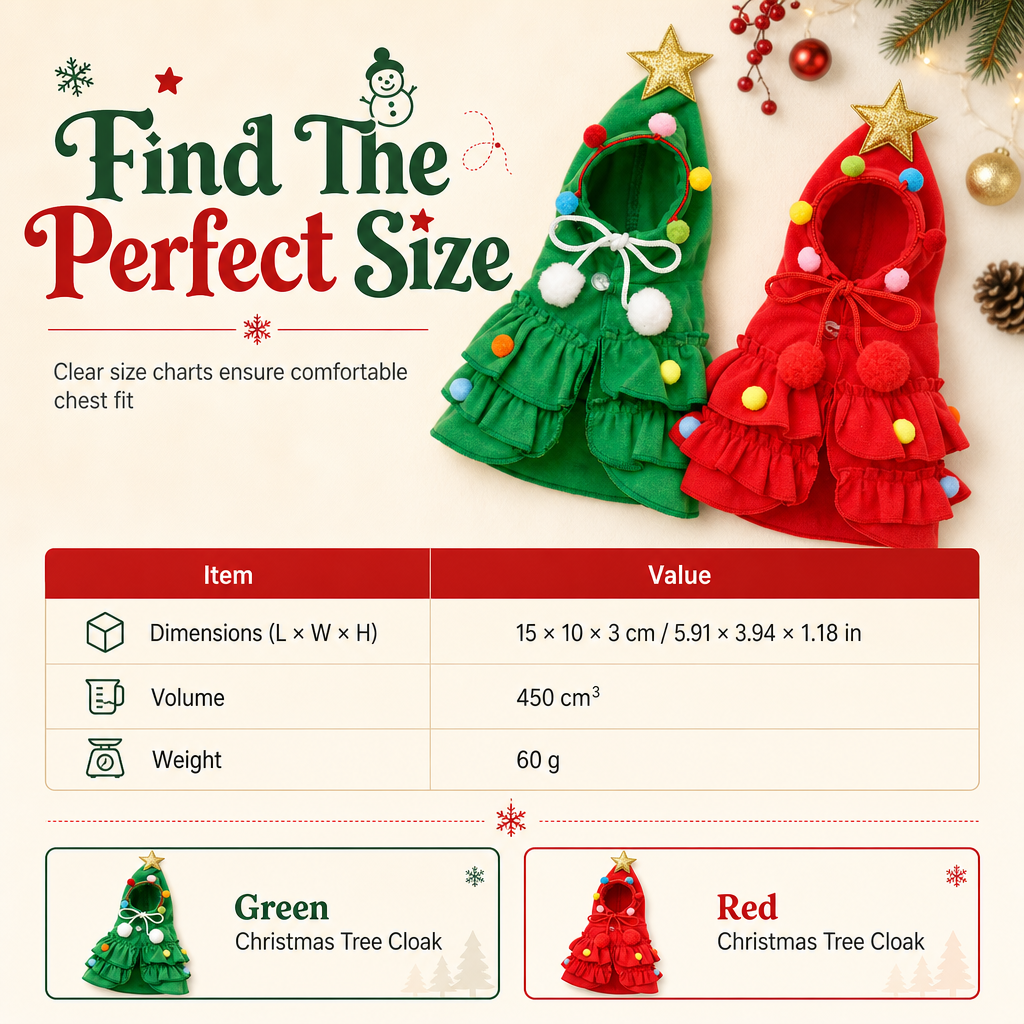 📢📢50% OFF !! ⏰Christmas Tree Pet Cape Cloak for Cats & Dogs